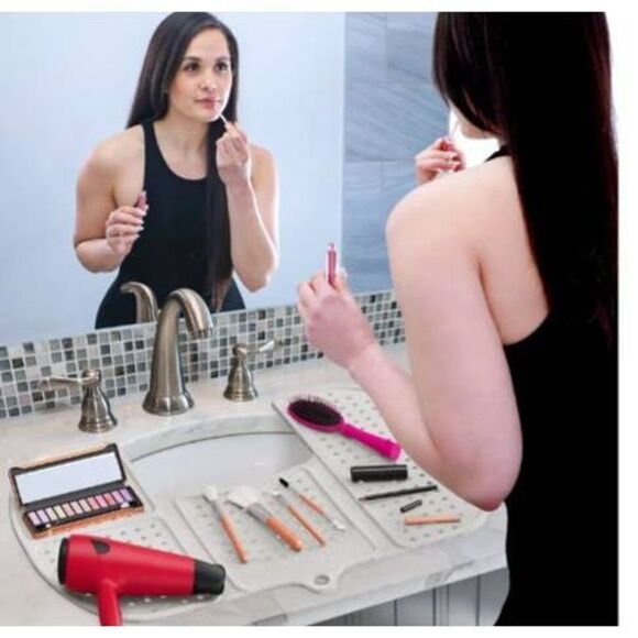 Foldable Sink Basin Top Cover Silicone Makeup Brush Cleaning Mat Foldable NEW - Picture 3 of 4